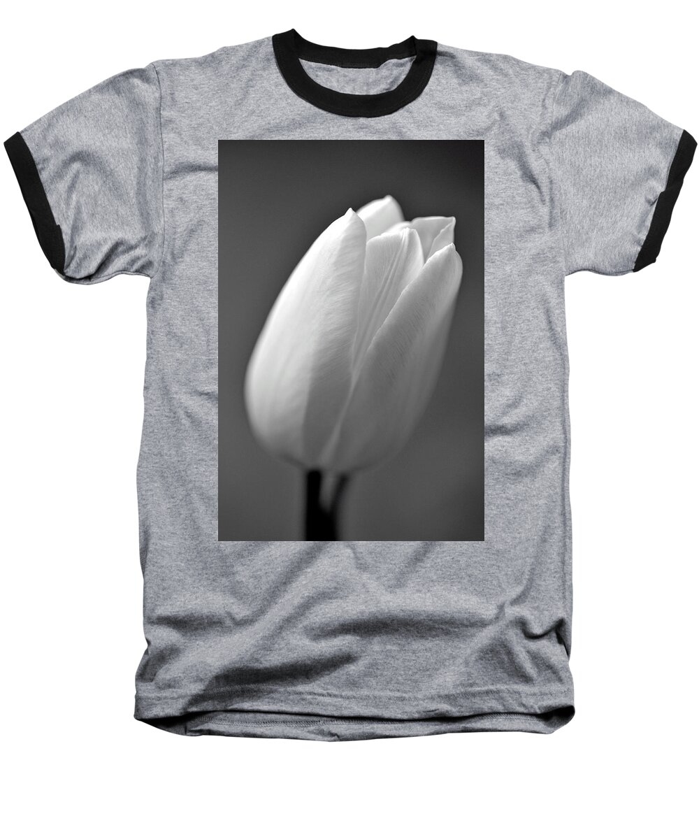 Flower Baseball T-Shirt featuring the photograph Tulip in Black and White by Phyllis Meinke
