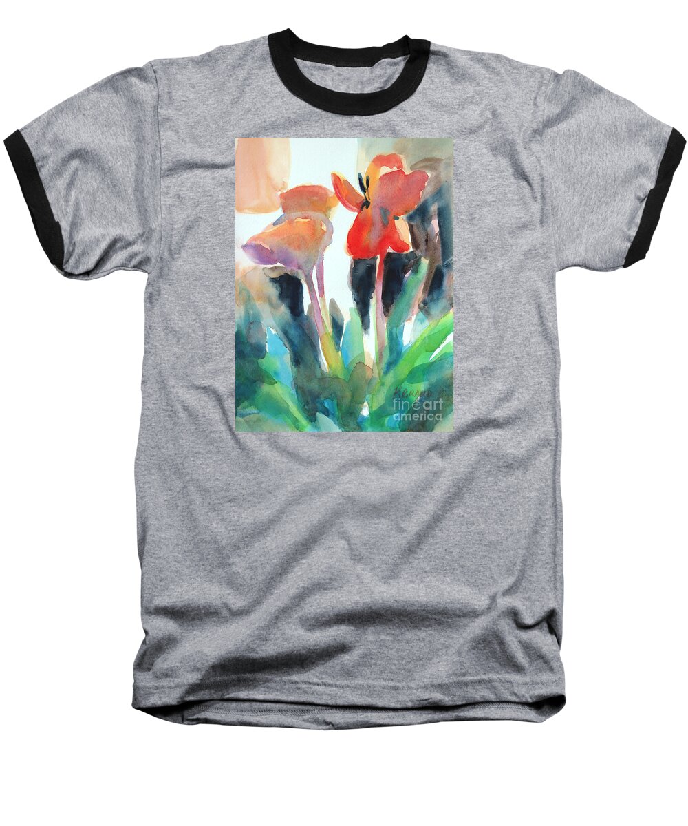 Painting Baseball T-Shirt featuring the painting Tulips Together by Kathy Braud