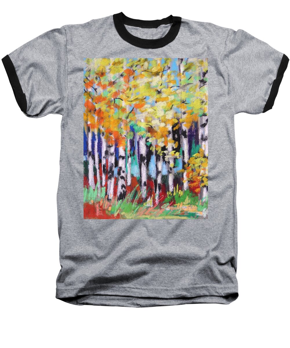 Birch Trees Baseball T-Shirt featuring the painting Turning Birches by John Williams