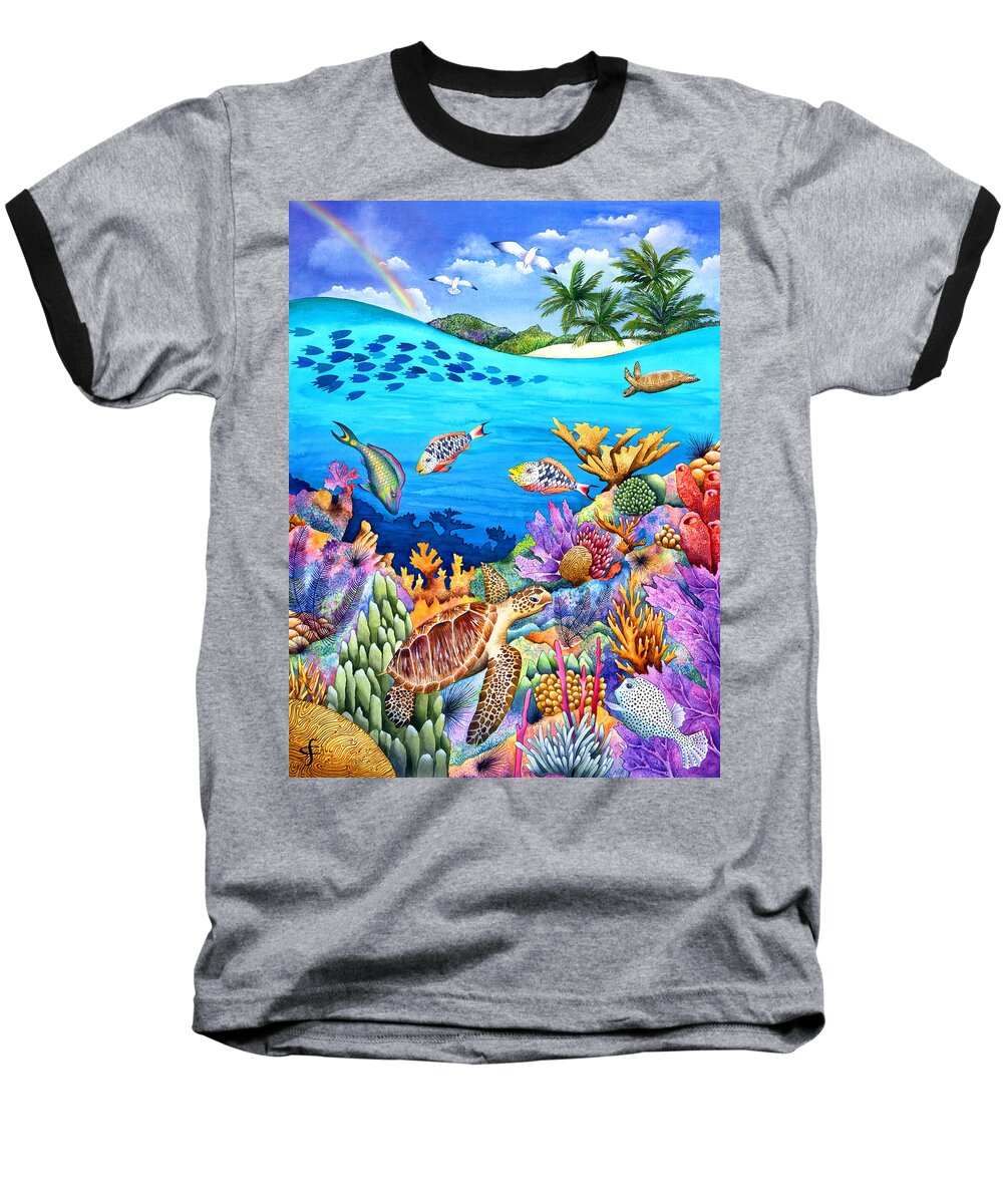 Animal Baseball T-Shirt featuring the photograph Under The Rainbow by MGL Meiklejohn Graphics Licensing