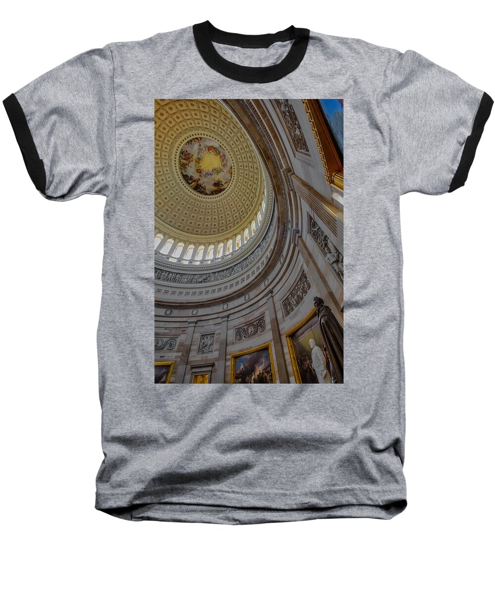 America Baseball T-Shirt featuring the photograph Unites States Capitol Rotunda by Susan Candelario