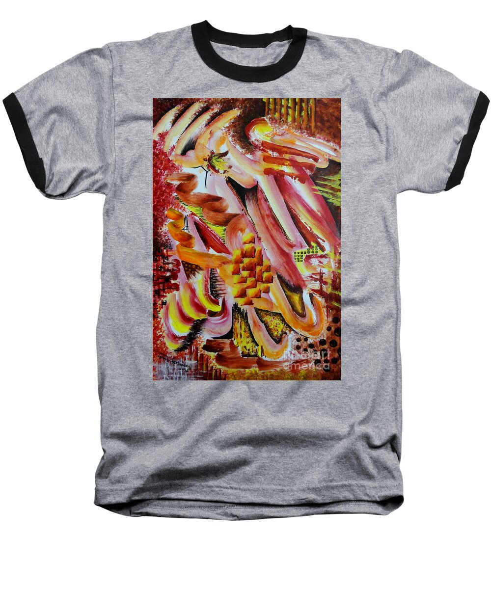 Art Baseball T-Shirt featuring the painting Motion by Tamal Sen Sharma