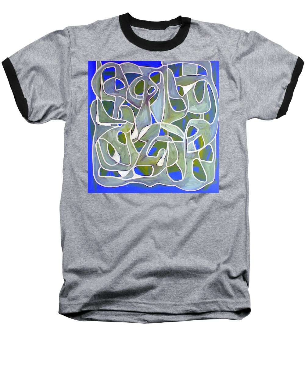 Abstract Baseball T-Shirt featuring the painting Untitled #33 by Steven Miller