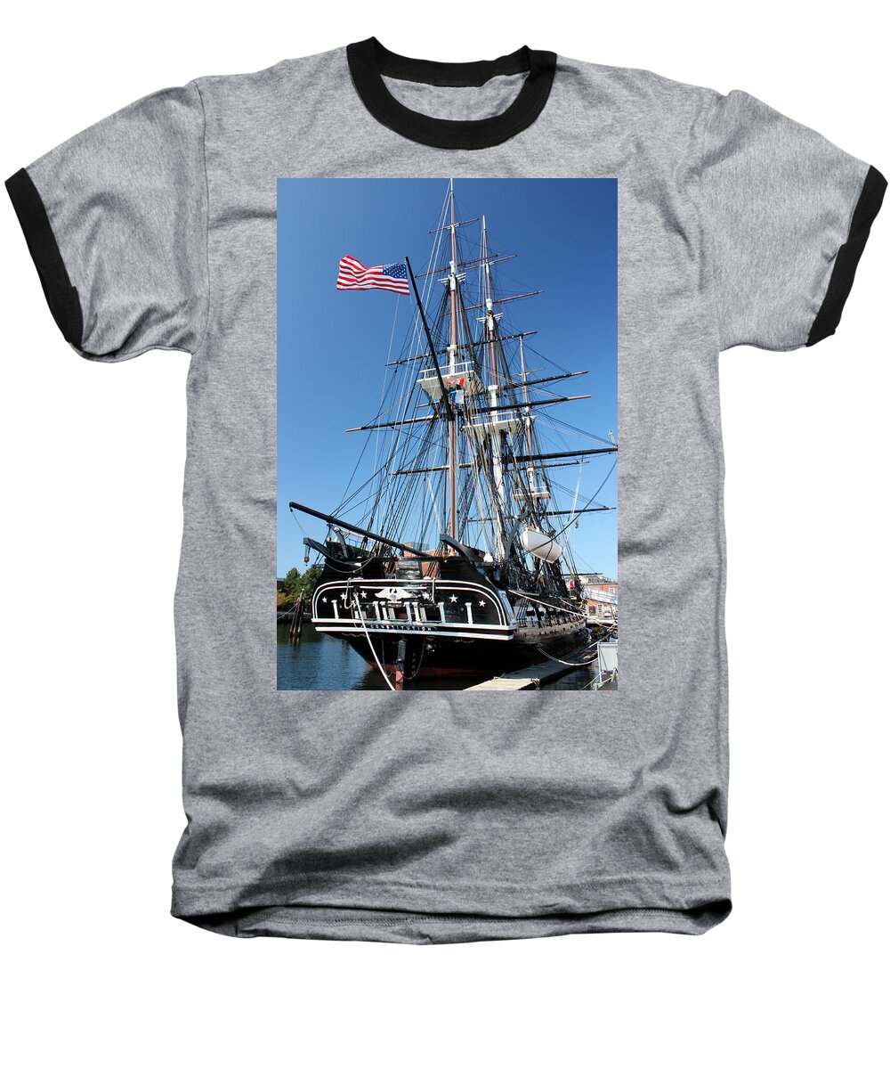 Uss Constitution Baseball T-Shirt featuring the photograph USS Constitution by Kristin Elmquist