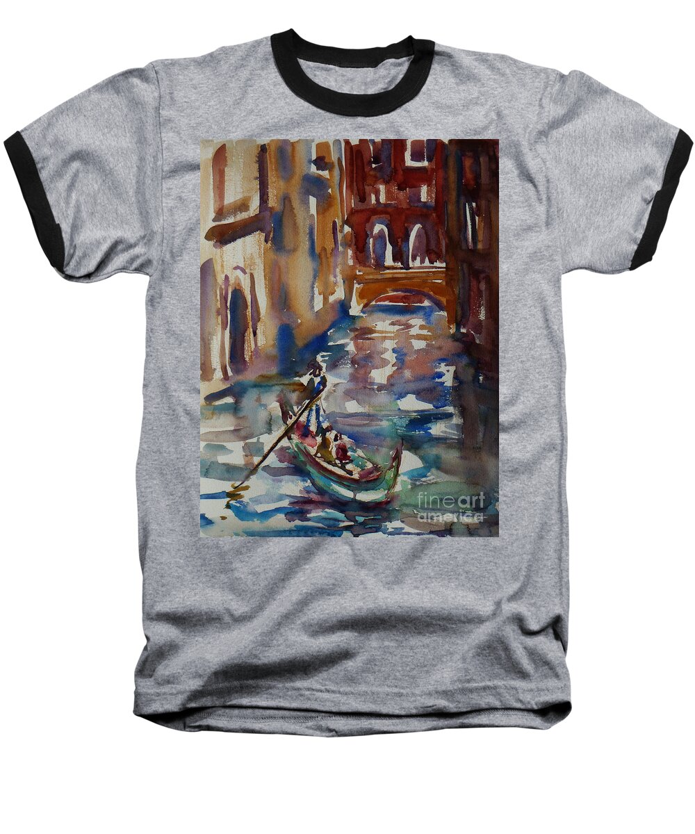 Venice Impression Baseball T-Shirt featuring the painting Venice Impression V by Xueling Zou