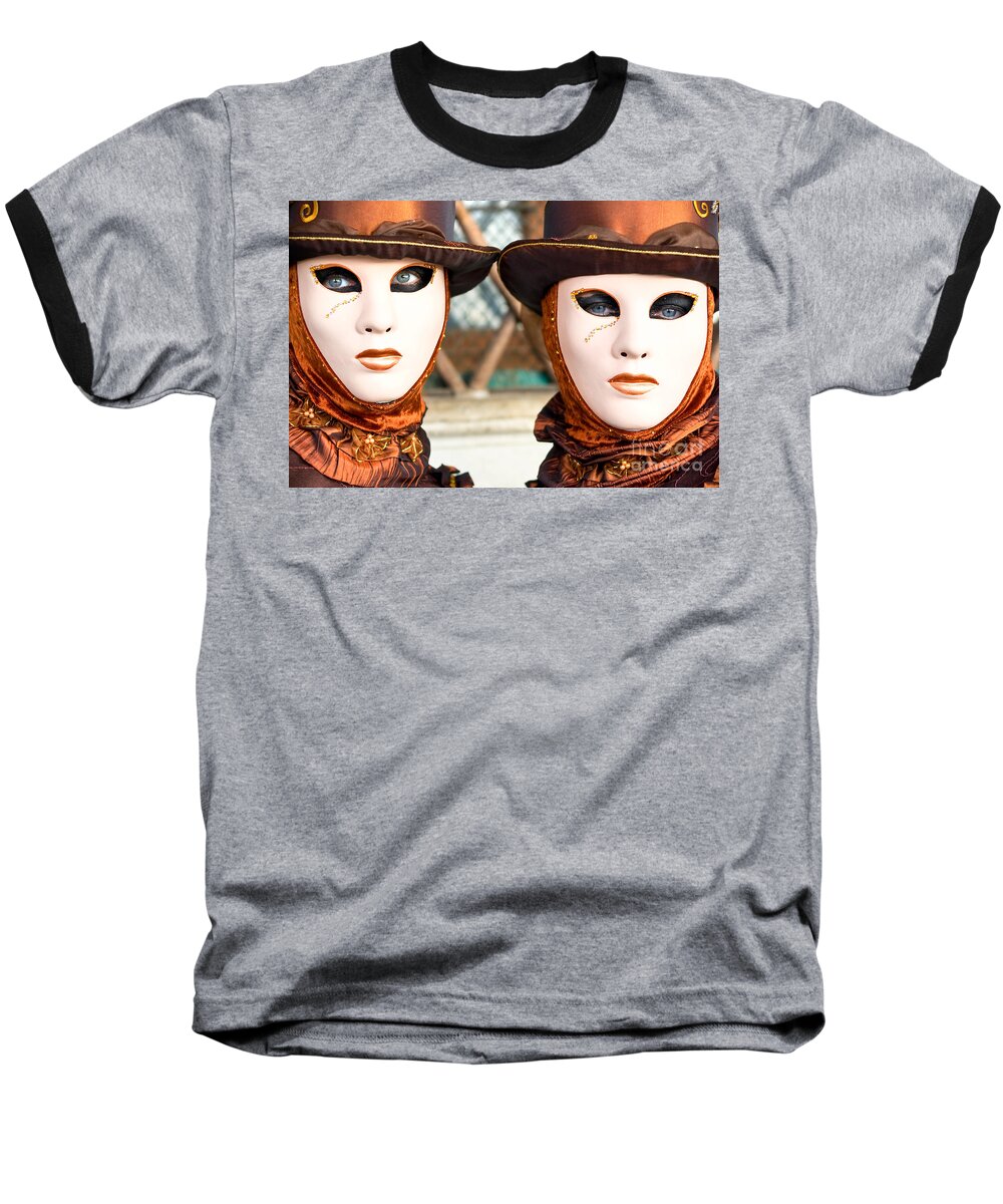 Carnaval Baseball T-Shirt featuring the photograph Venice Masks - Carnival. by Luciano Mortula