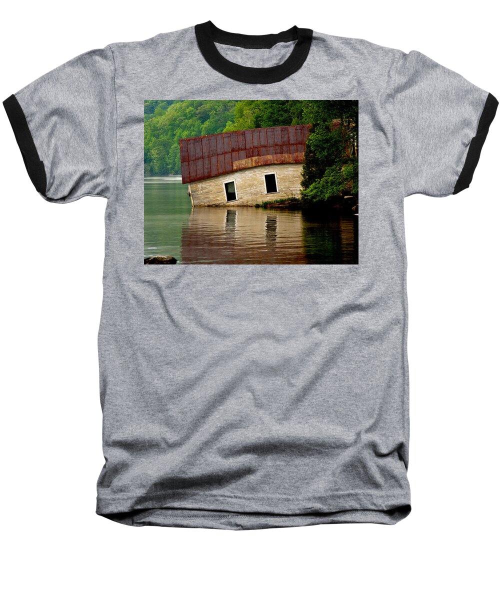Boathouse Baseball T-Shirt featuring the photograph Vermont Boathouse by John Haldane