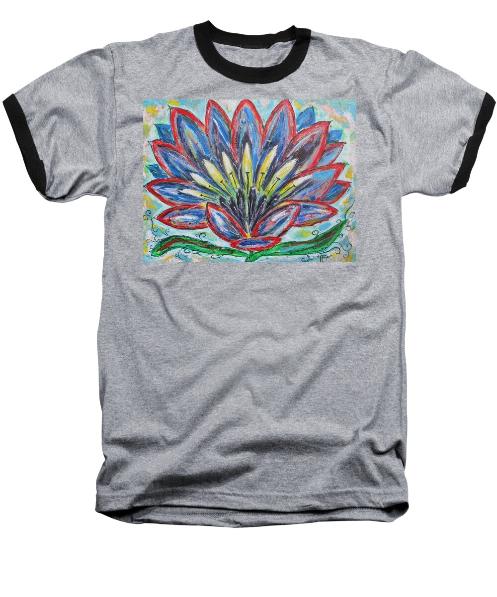 This Is Such A Pretty Flower That Is Suitable For Any Room In The Home. It Could Not Only Be Italian Baseball T-Shirt featuring the painting Hawaiian Blossom by Diane Pape