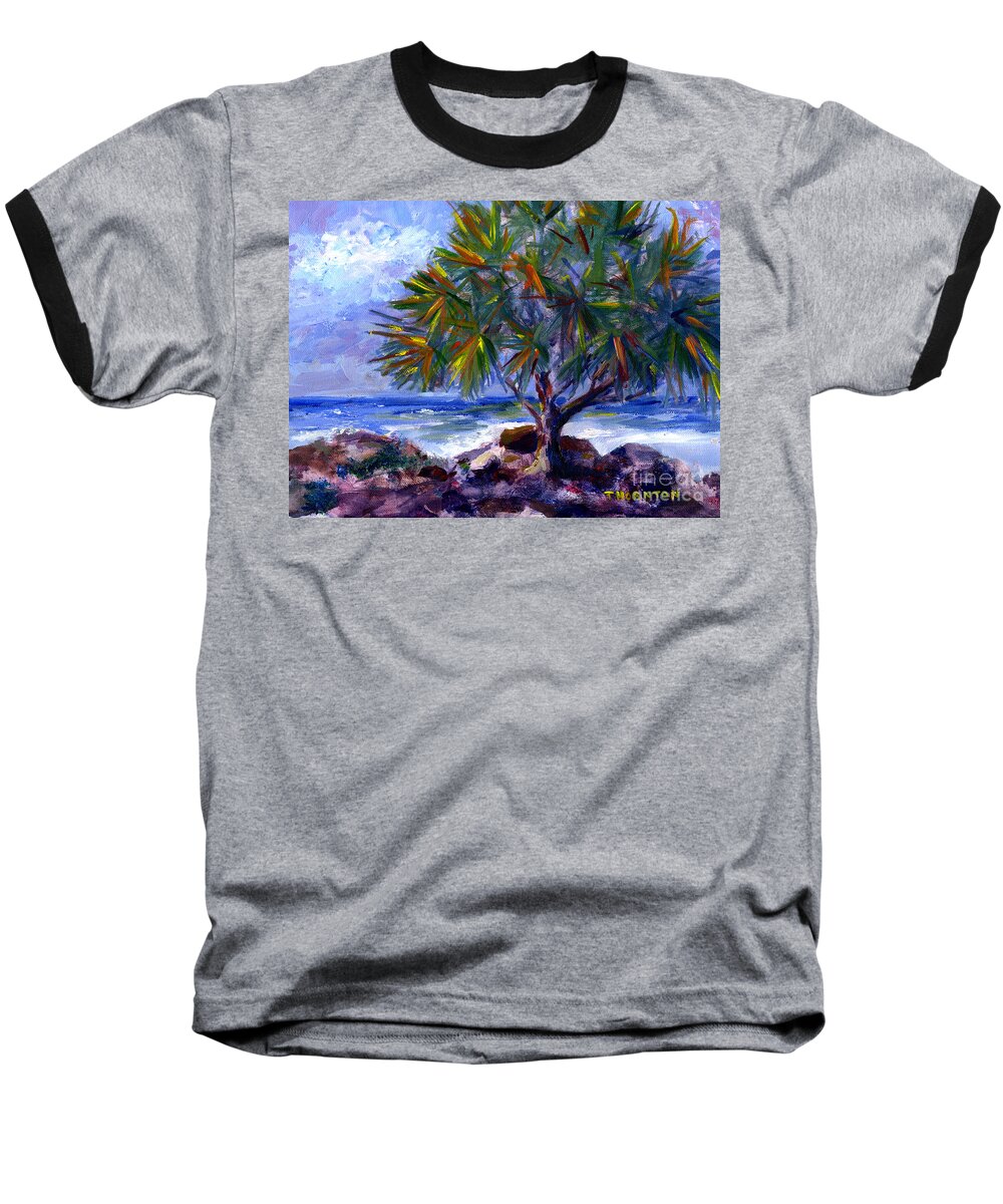 Hawaii Baseball T-Shirt featuring the painting View at Maku'u by Diane Thornton