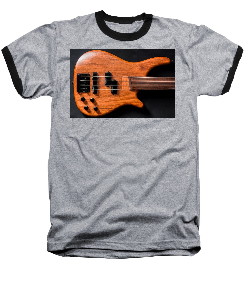 Art Baseball T-Shirt featuring the photograph Vintage Bass Guitar Body by Semmick Photo