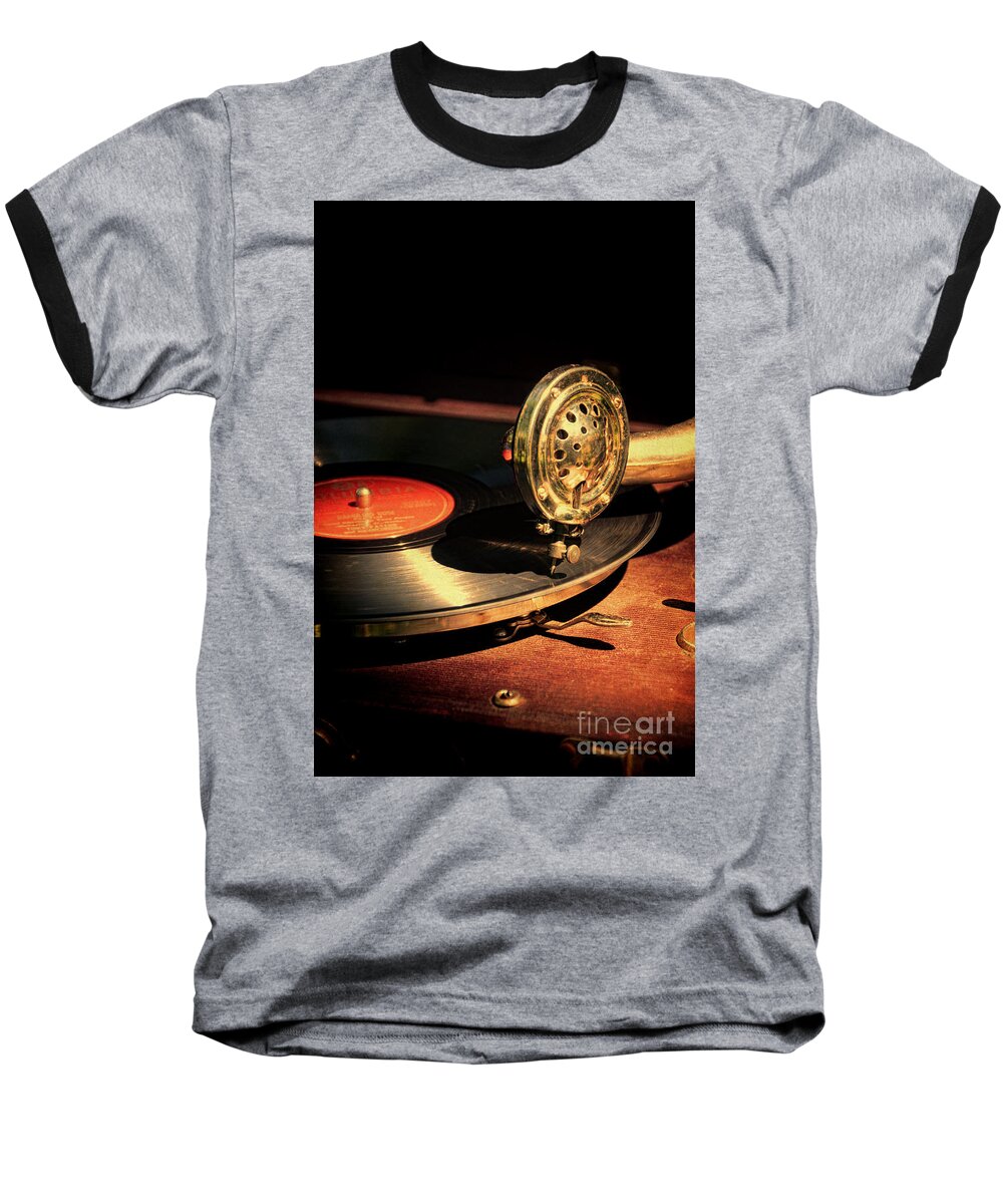 Vintage Baseball T-Shirt featuring the photograph Vintage Record Player by Jill Battaglia