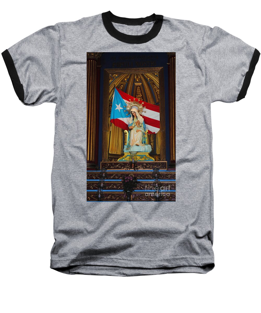 Catholic Baseball T-Shirt featuring the photograph Virgin Mary in Church by George D Gordon III