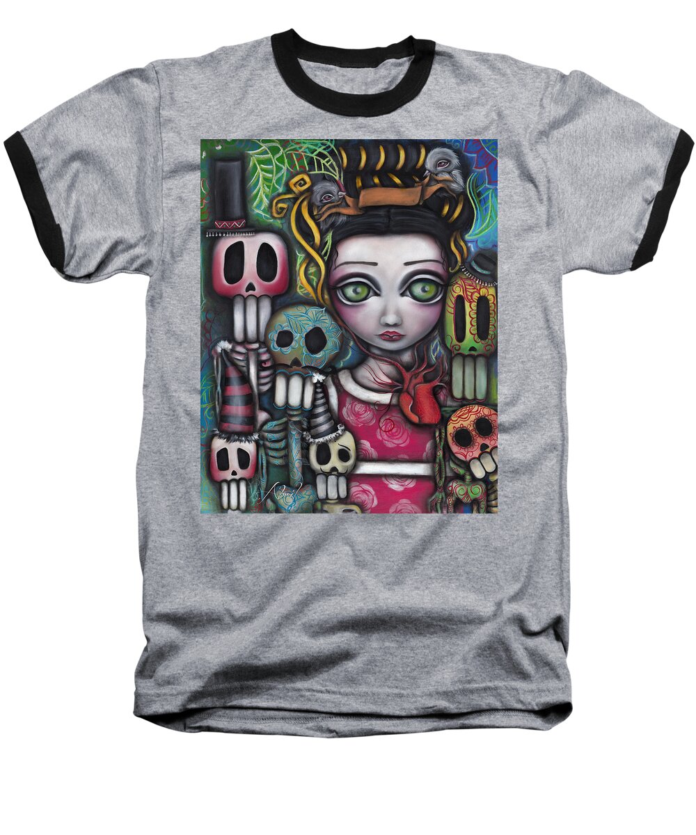 Frida Kahlo Baseball T-Shirt featuring the painting Viva La Vida by Abril Andrade