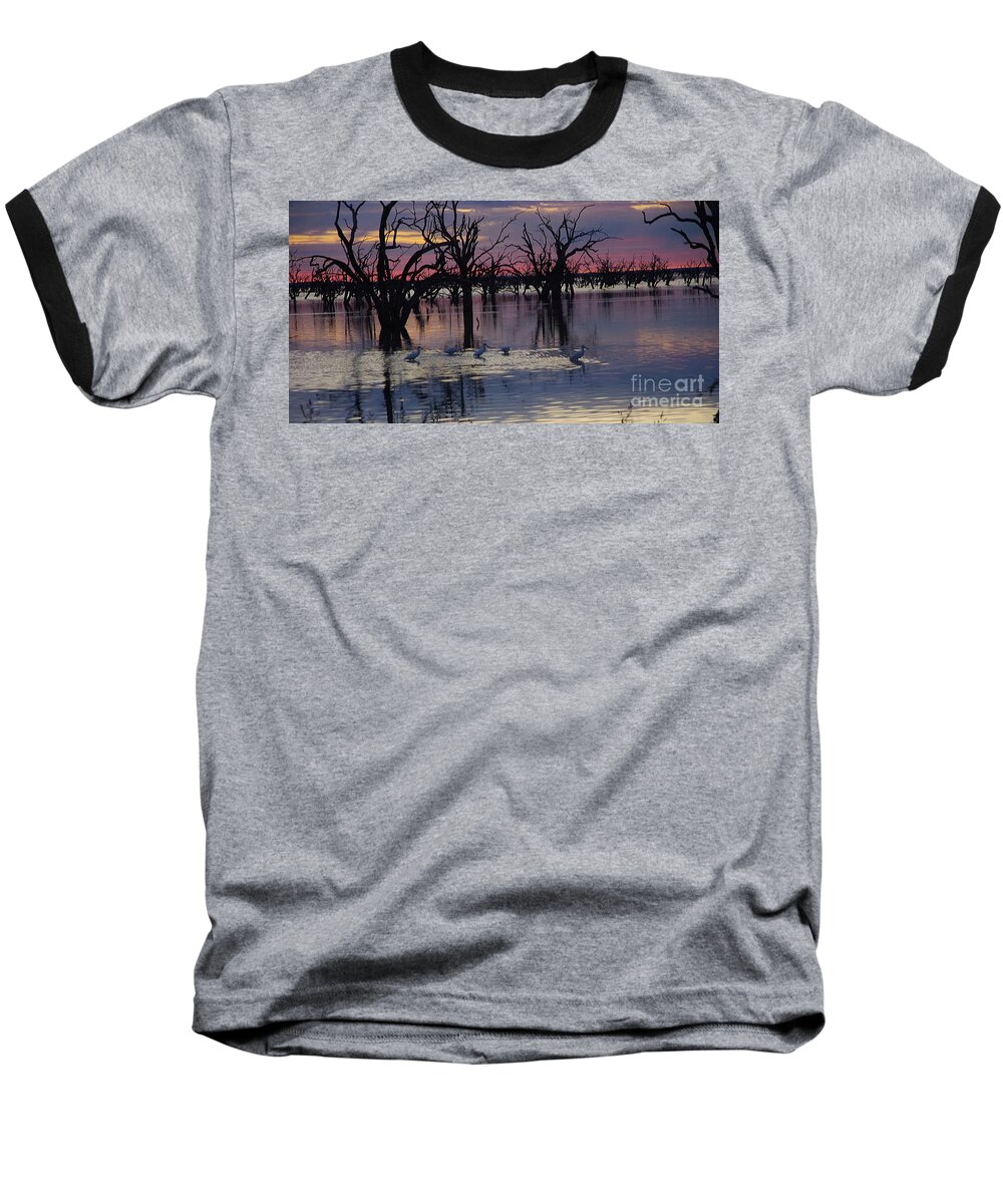 Wading The Shallows Baseball T-Shirt featuring the photograph Wading the Shallows by Blair Stuart