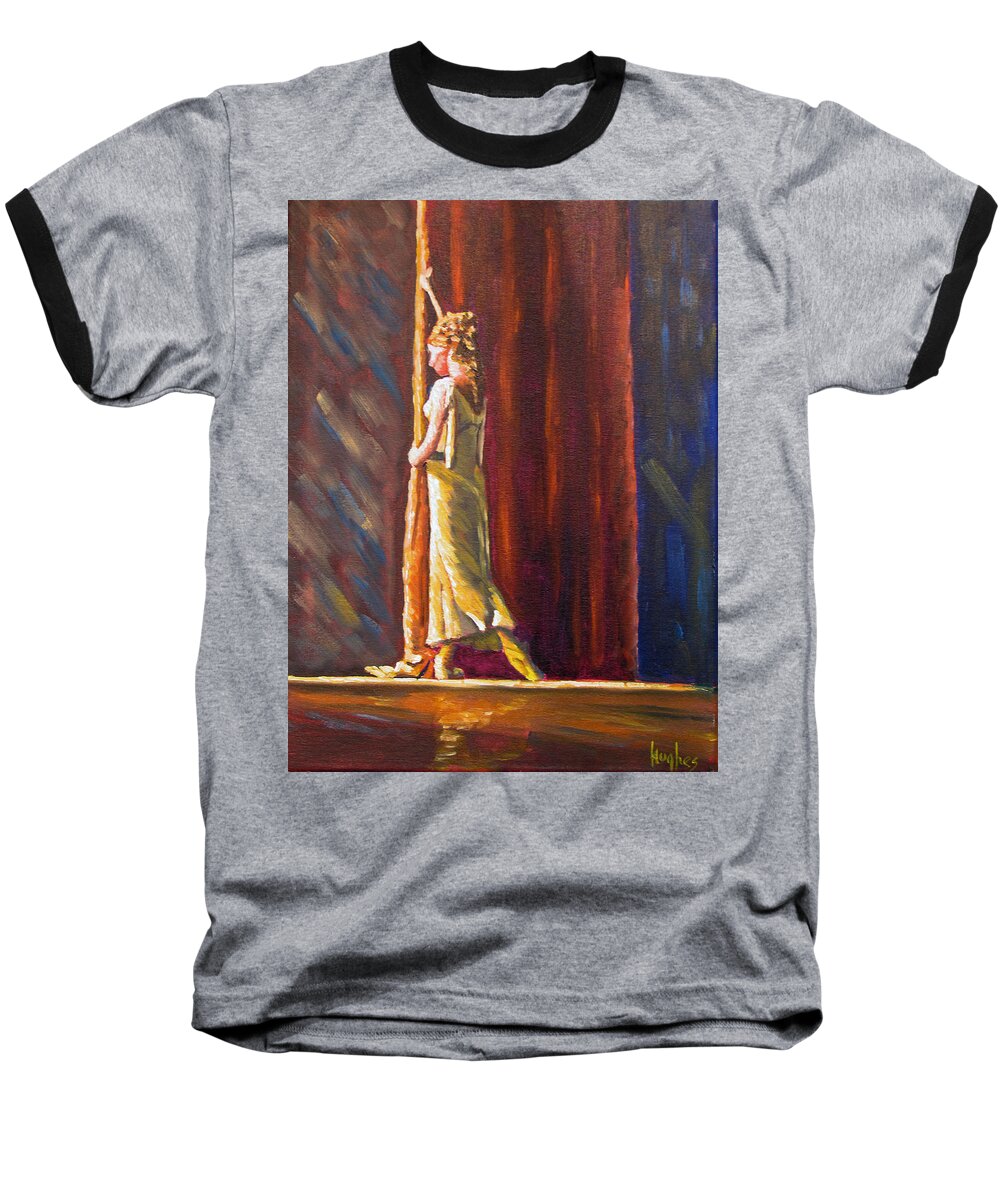 Ballet Baseball T-Shirt featuring the painting Waiting to Perform by Kevin Hughes