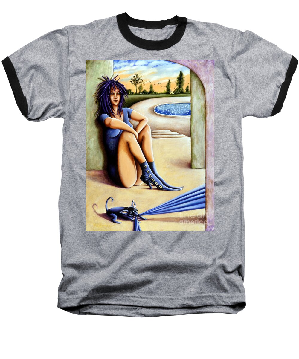 Fantasy Baseball T-Shirt featuring the painting Waiting by Valerie White
