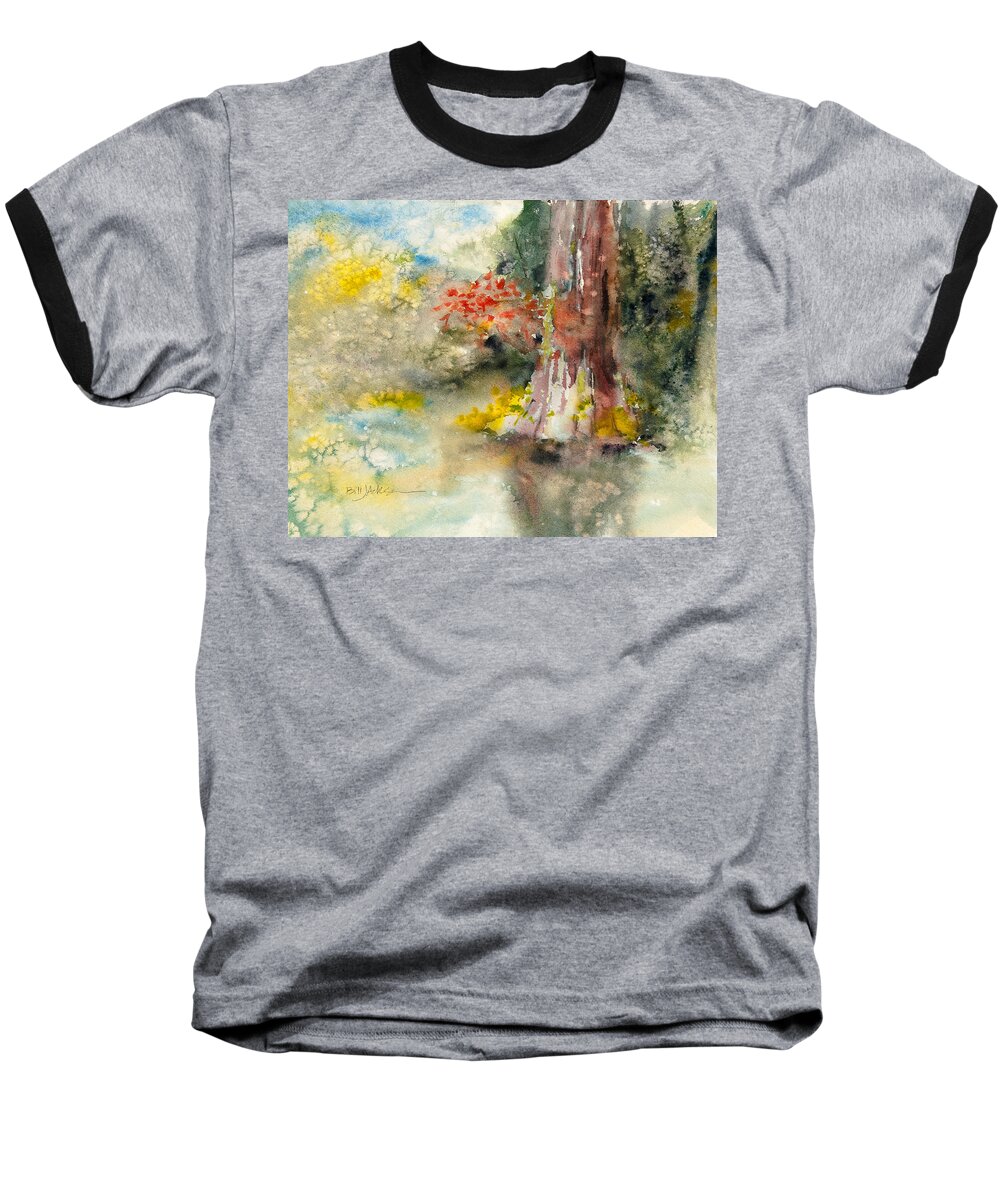 Cypress Tree Baseball T-Shirt featuring the painting Wall Doxey 6 by Bill Jackson
