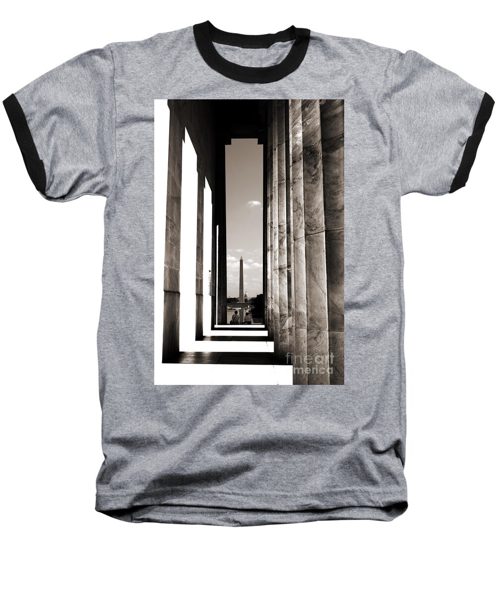 Washington Baseball T-Shirt featuring the photograph Washington Monument by Angela DeFrias