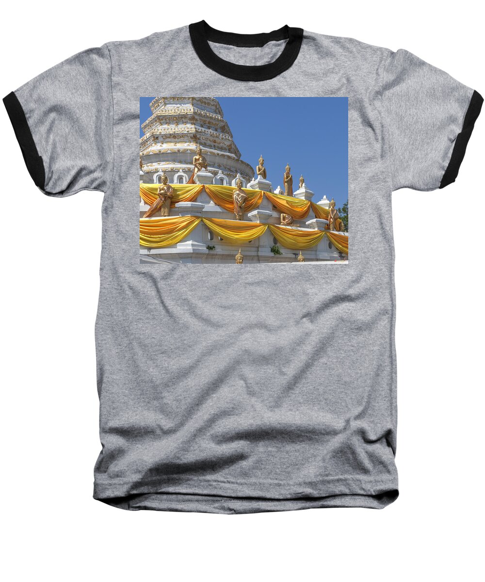 Temple Baseball T-Shirt featuring the photograph Wat Songtham Phra Chedi Buddha Images DTHB1916 by Gerry Gantt