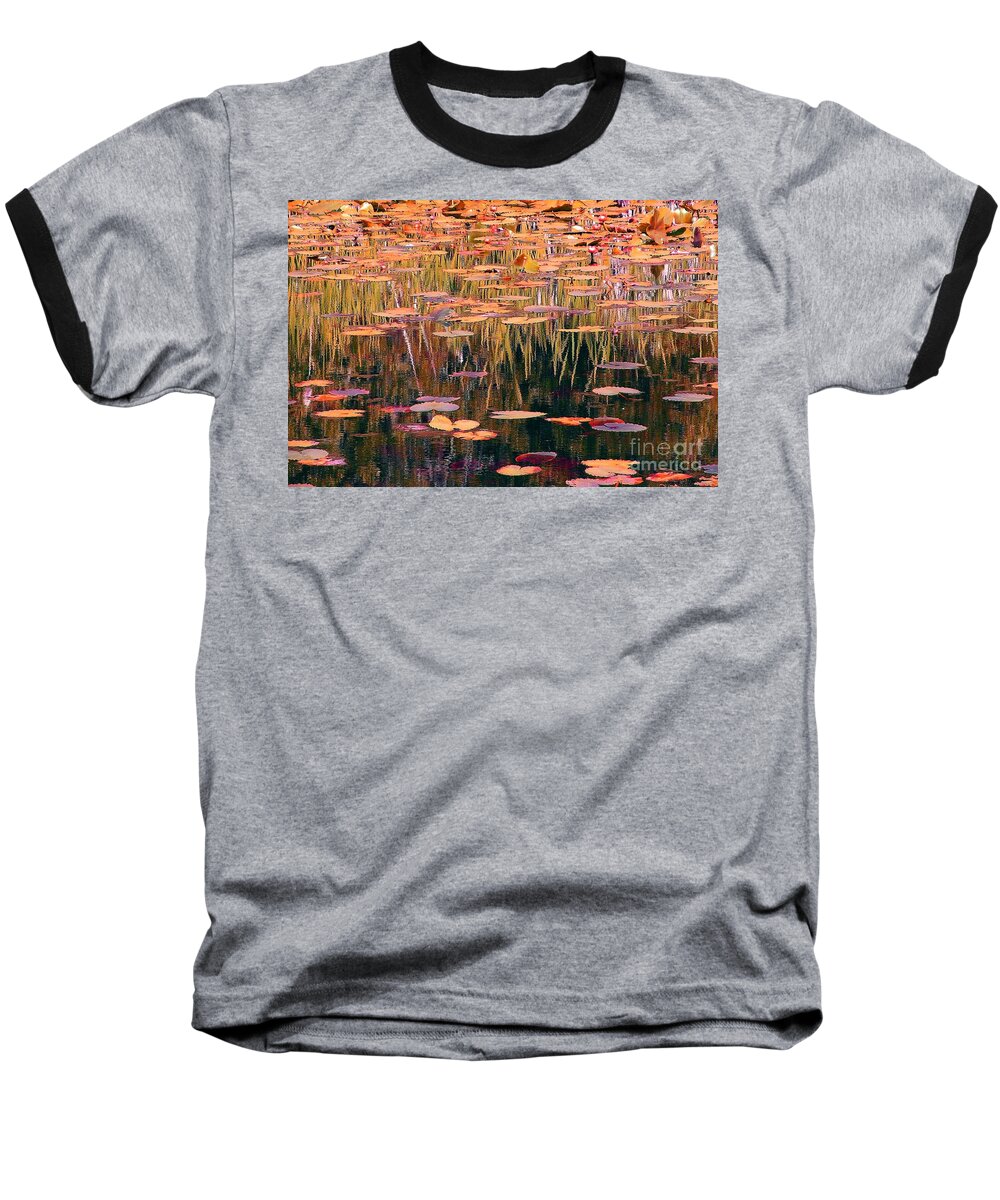 Impressionist Baseball T-Shirt featuring the photograph Water Lilies Re Do by Chris Anderson