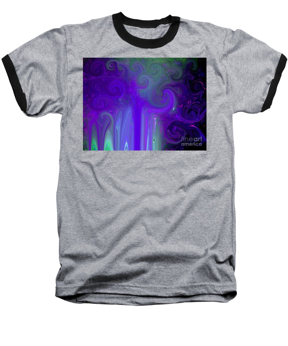 Abstract Baseball T-Shirt featuring the photograph Waves of Violet - Abstract by Susan Carella