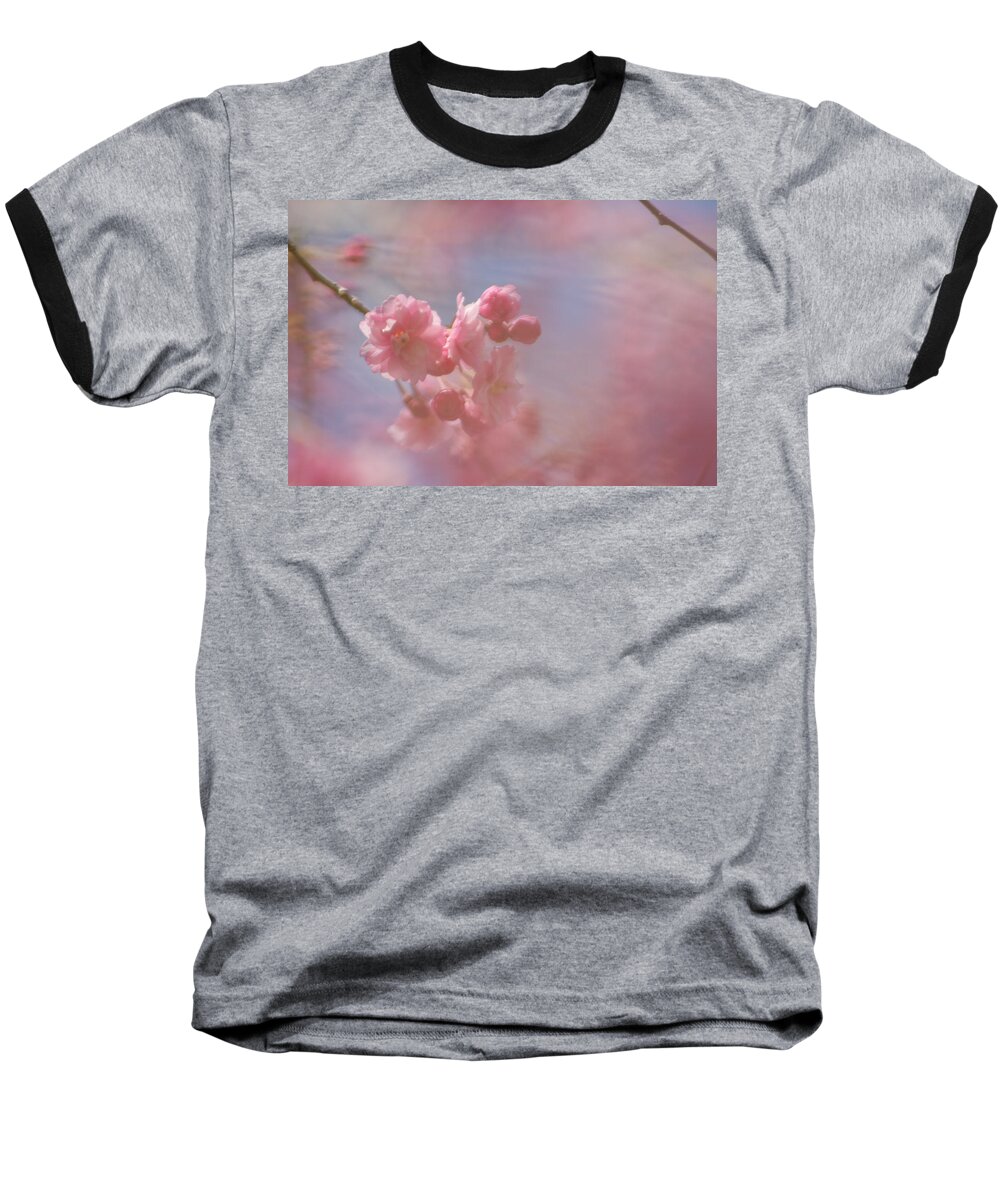Pink Baseball T-Shirt featuring the photograph Weeping Cherry Blossoms by Natalie Rotman Cote