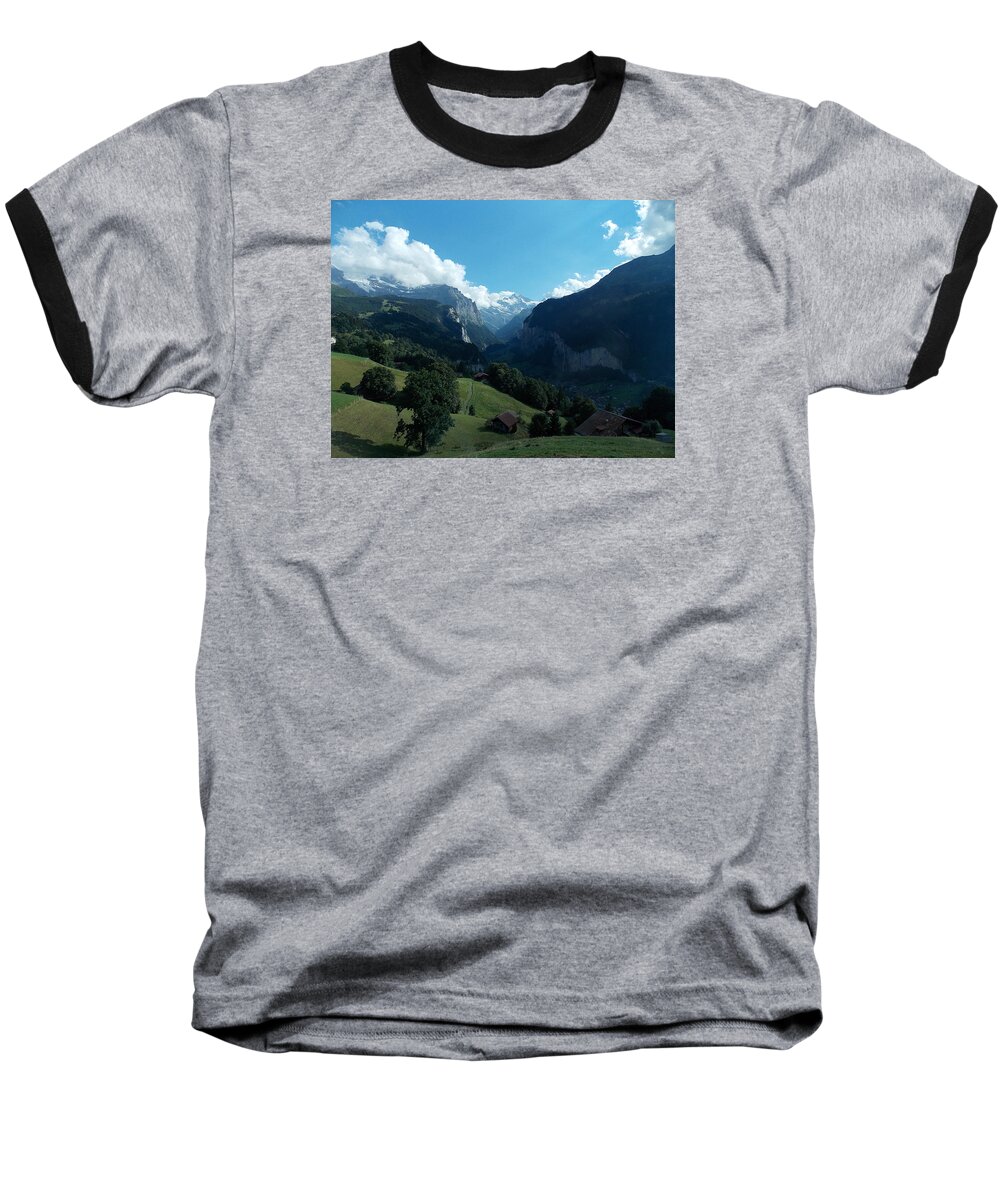 Wengen Baseball T-Shirt featuring the photograph Wengen View of the Alps by Nina Kindred