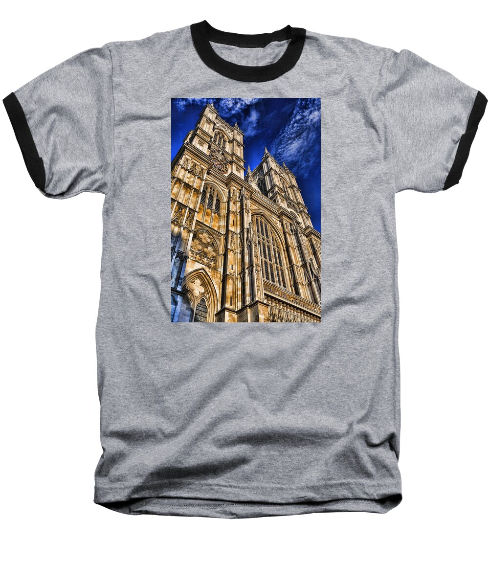 Abbey Baseball T-Shirt featuring the photograph Westminster Abbey West Front by Stephen Stookey