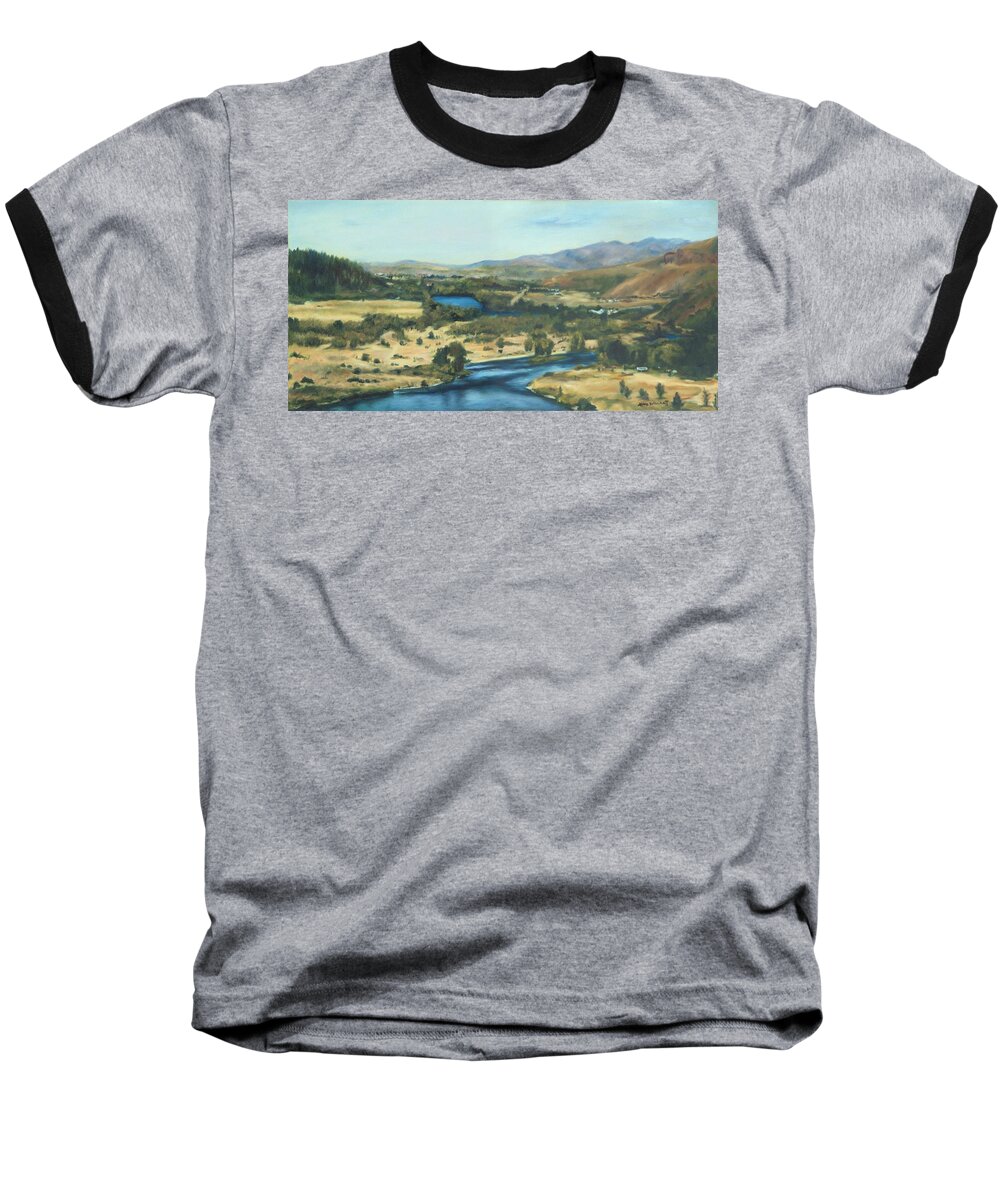 Dam Baseball T-Shirt featuring the painting What A Dam Site by Lori Brackett