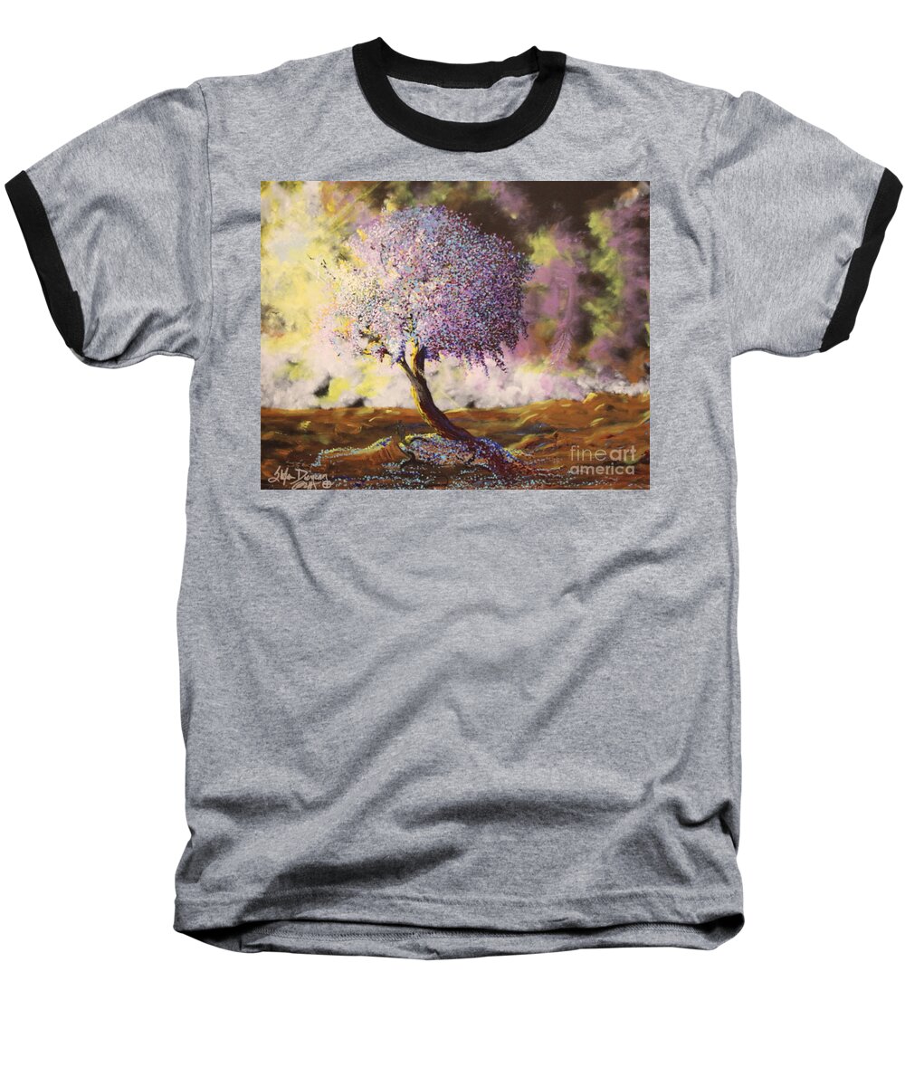 Impressionism Baseball T-Shirt featuring the painting What Dreams May Come Spirit Tree by Stefan Duncan