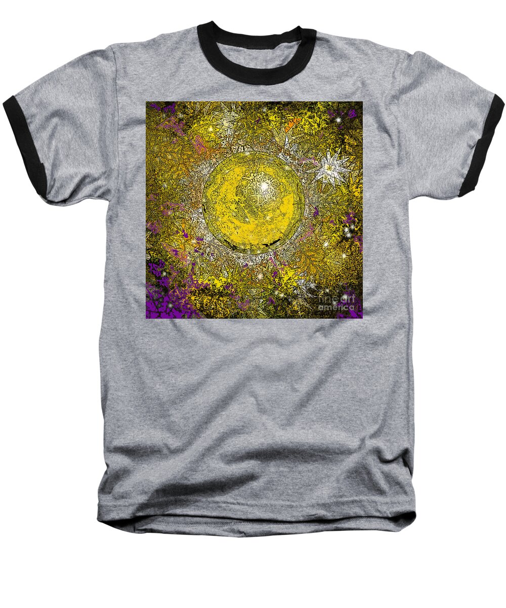 Sun Baseball T-Shirt featuring the digital art What Kind of Sun I by Carol Jacobs