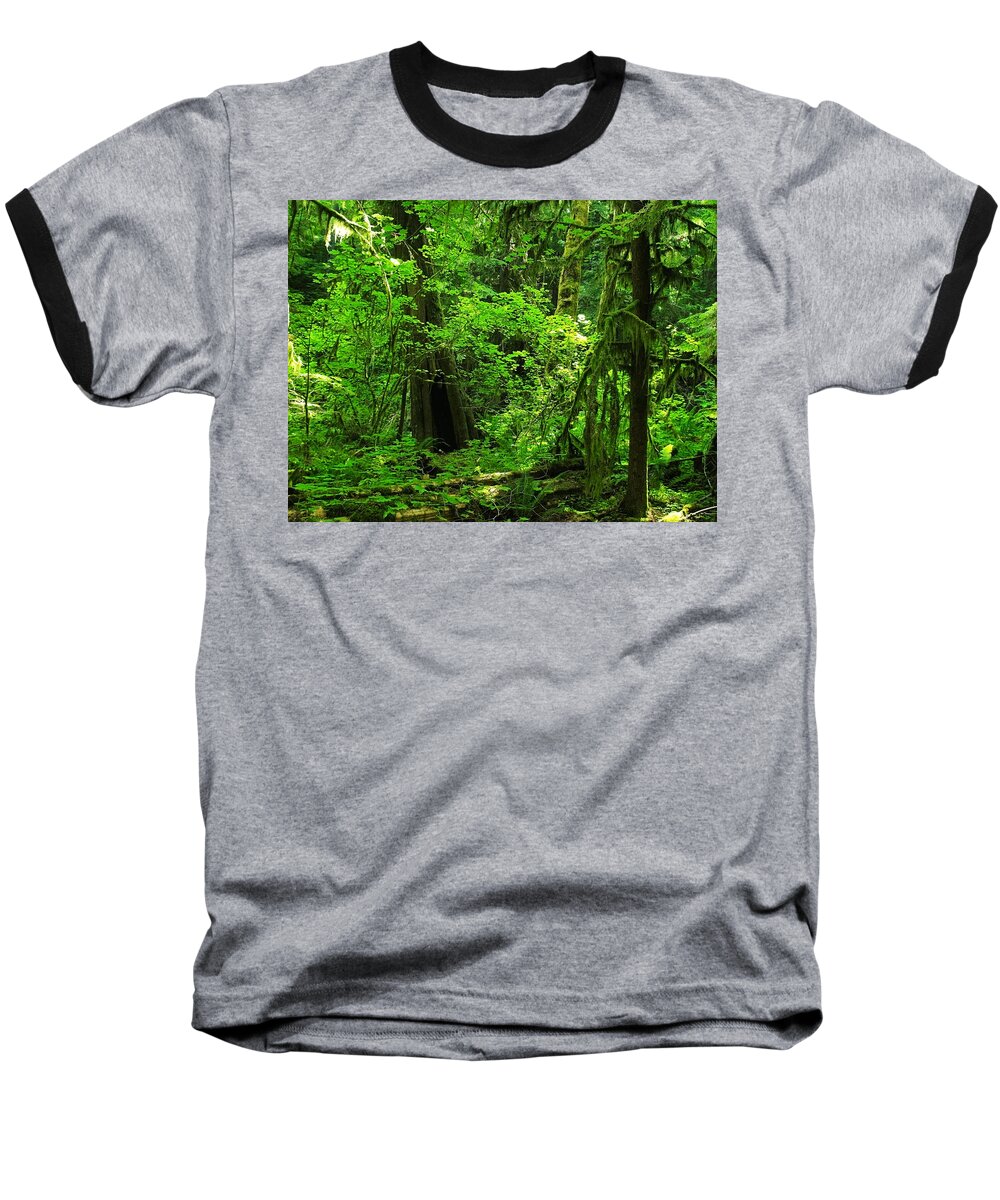 Green Baseball T-Shirt featuring the photograph Where the forest people live revised by Teri Schuster