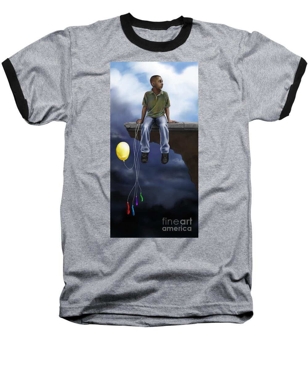 Dwayne Glapion Baseball T-Shirt featuring the digital art Where the Sidewalk Ends by Dwayne Glapion