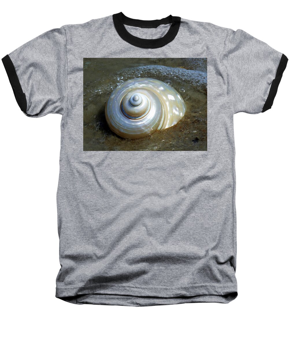 Seashells Baseball T-Shirt featuring the photograph Whispering Tides by Karen Wiles