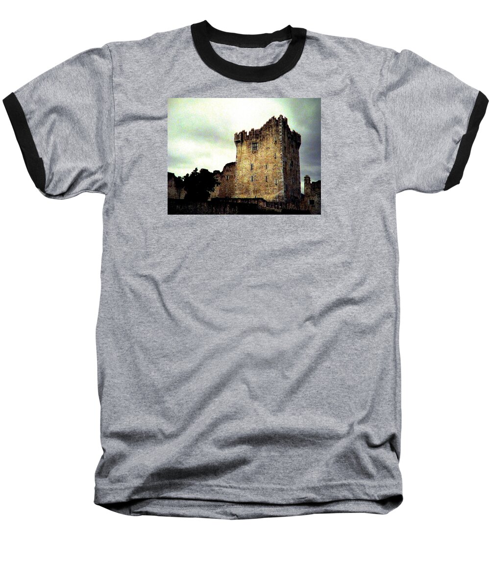 Irish Castle Baseball T-Shirt featuring the photograph Whispers and Footsteps by Angela Davies