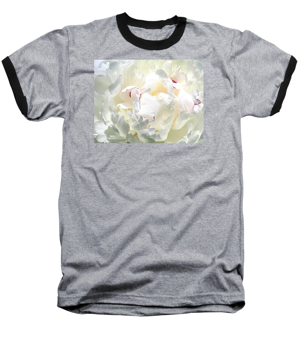  White Peony Baseball T-Shirt featuring the photograph White Peony by Will Borden