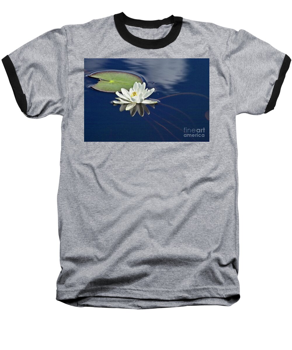 Water Llilies Baseball T-Shirt featuring the photograph White Water Lily by Heiko Koehrer-Wagner