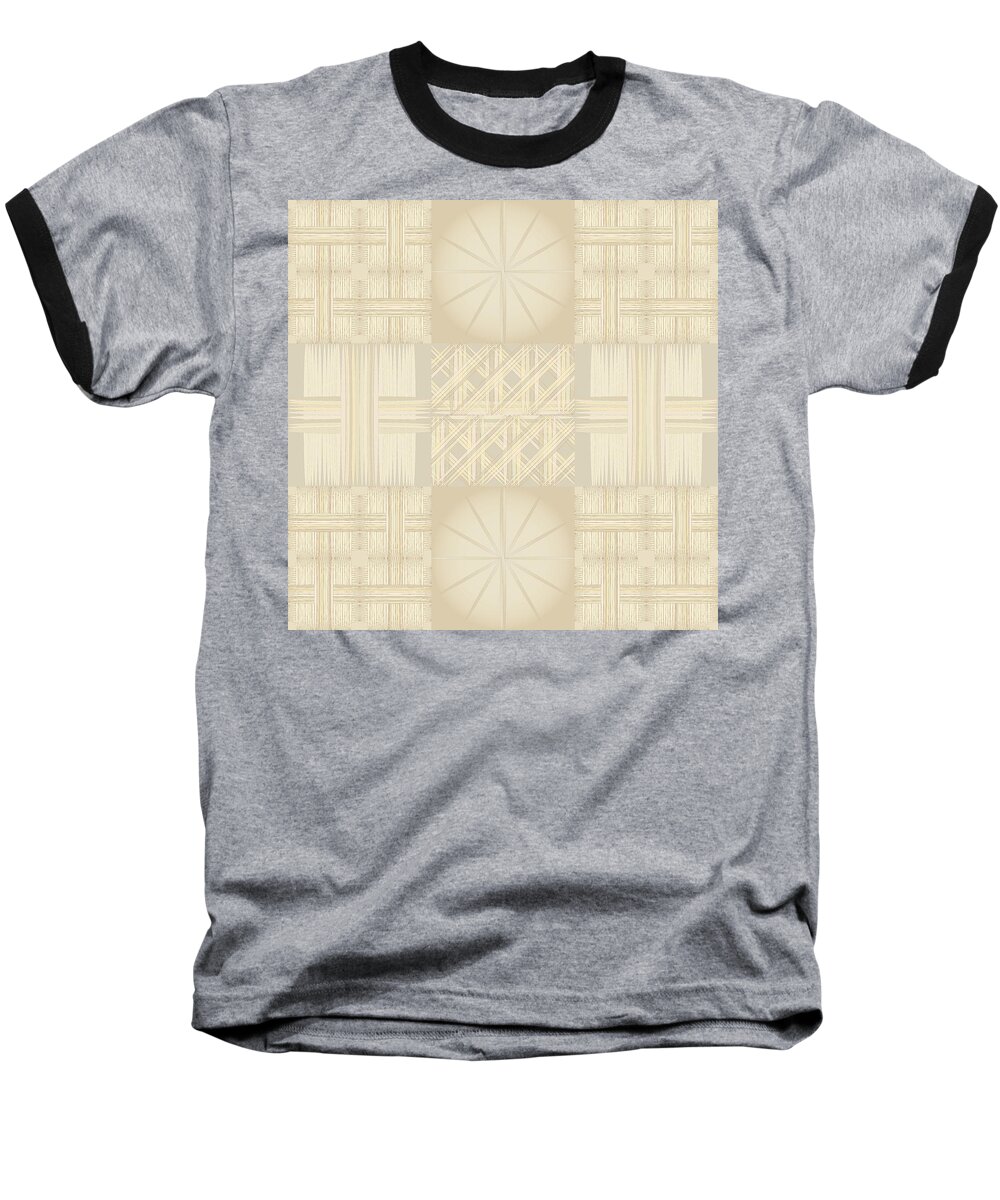 Wicker Baseball T-Shirt featuring the digital art Wicker Quilt by Kevin McLaughlin