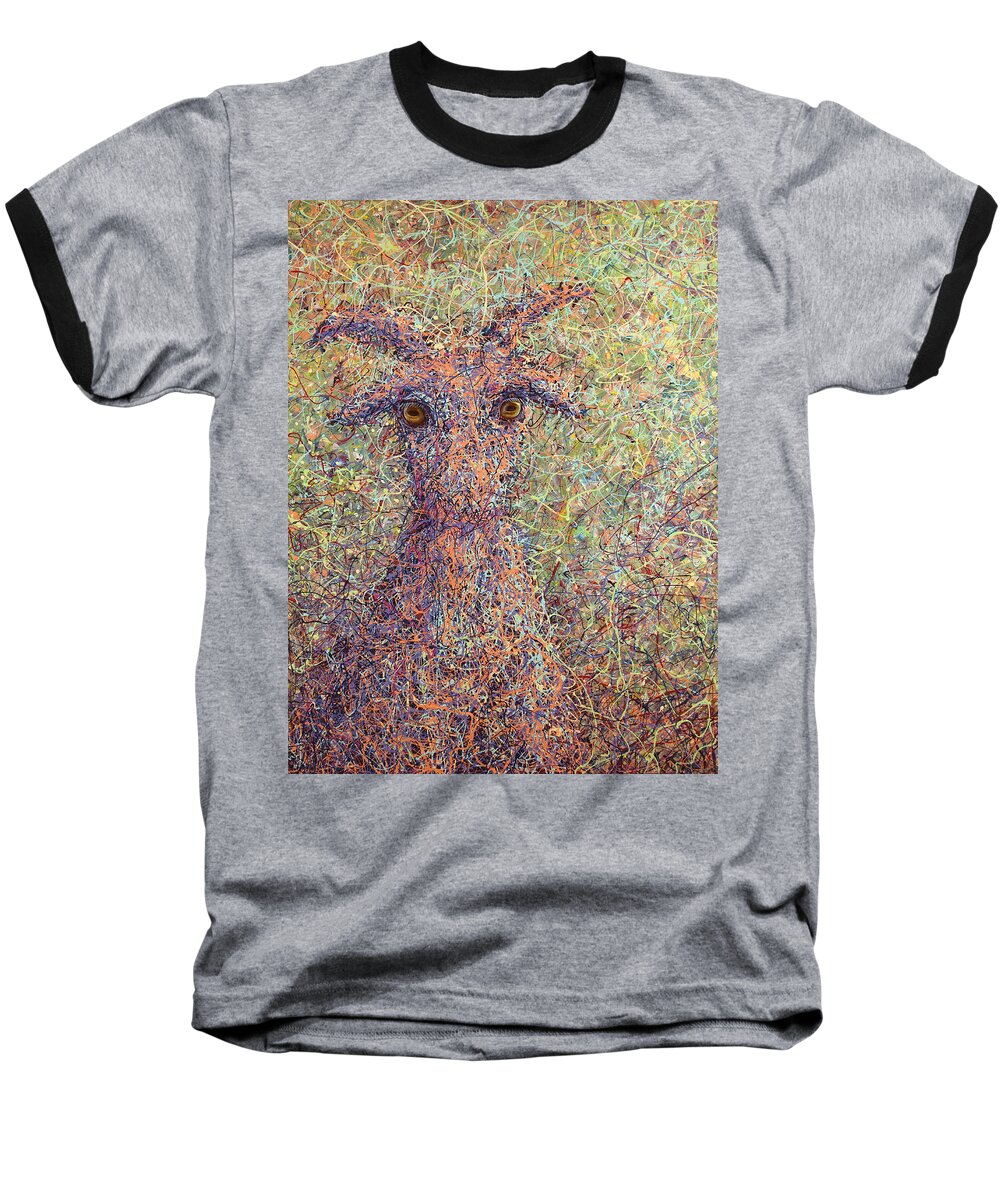 Goat Baseball T-Shirt featuring the painting Wild Goat by James W Johnson