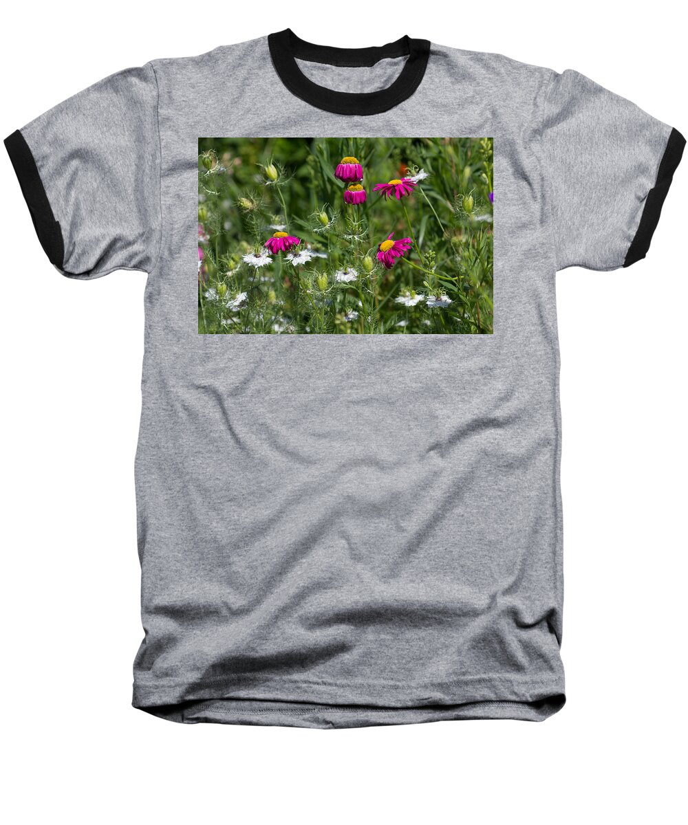 Brookside Gardens Baseball T-Shirt featuring the photograph Wildflowers by Leah Palmer