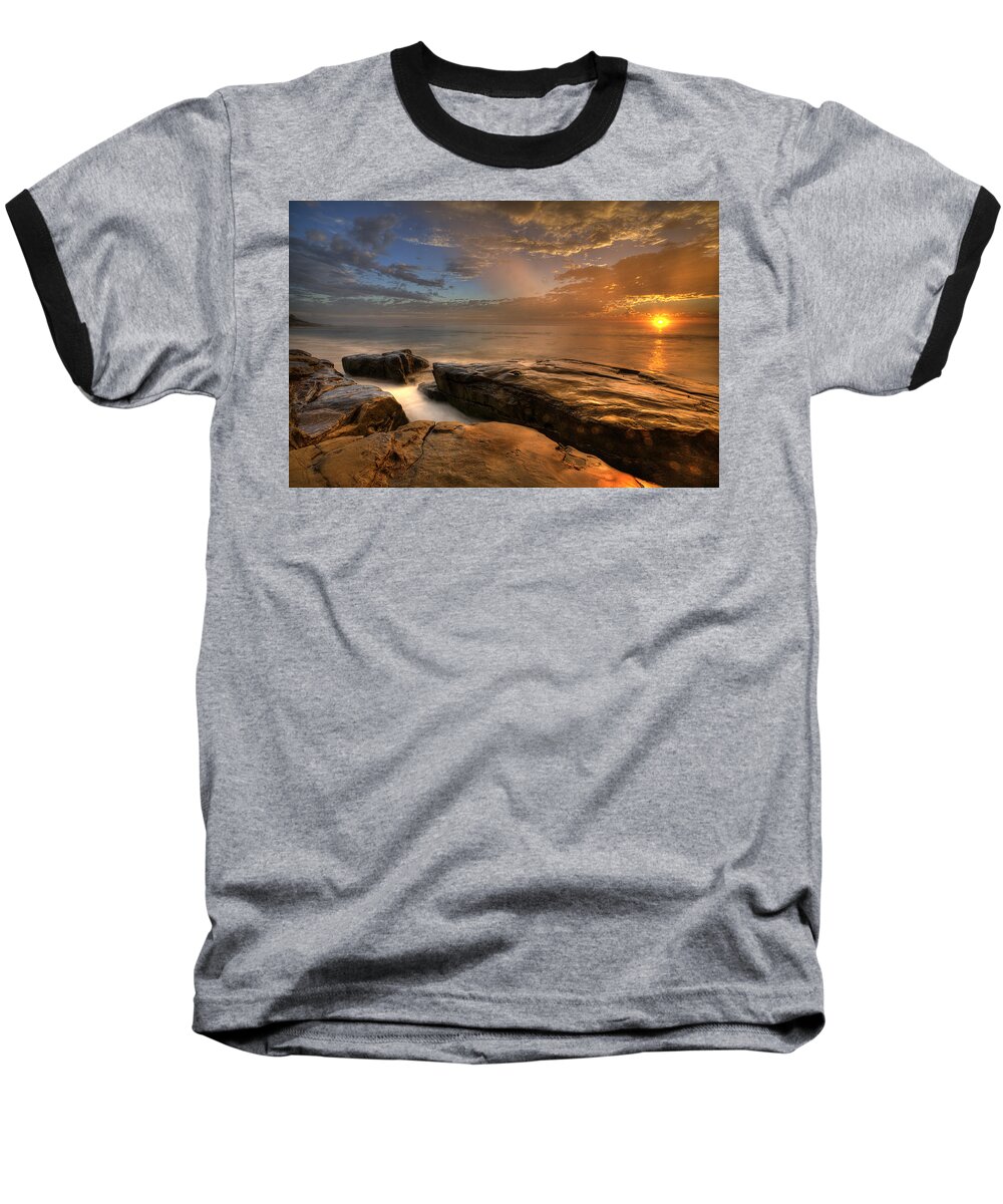 Clouds Baseball T-Shirt featuring the photograph WindNsea Gold by Peter Tellone