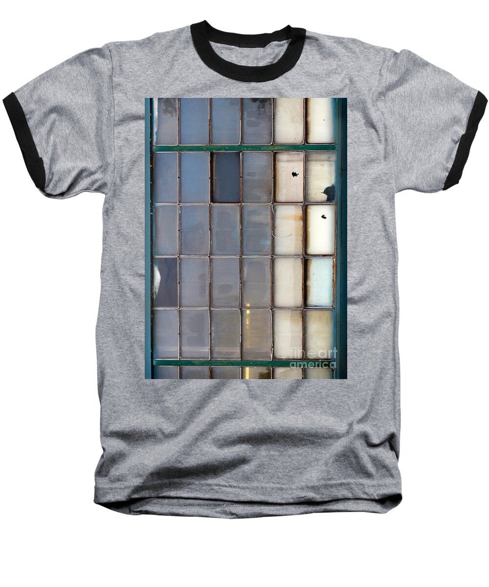 Building Baseball T-Shirt featuring the photograph Windows in Blue Building Vertical by Karen Adams