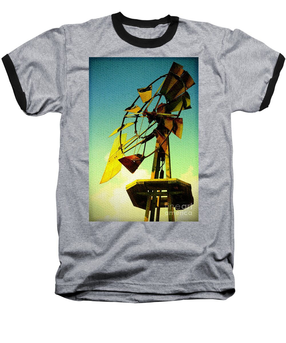 Windmill Baseball T-Shirt featuring the photograph Winds of Change by Trish Mistric
