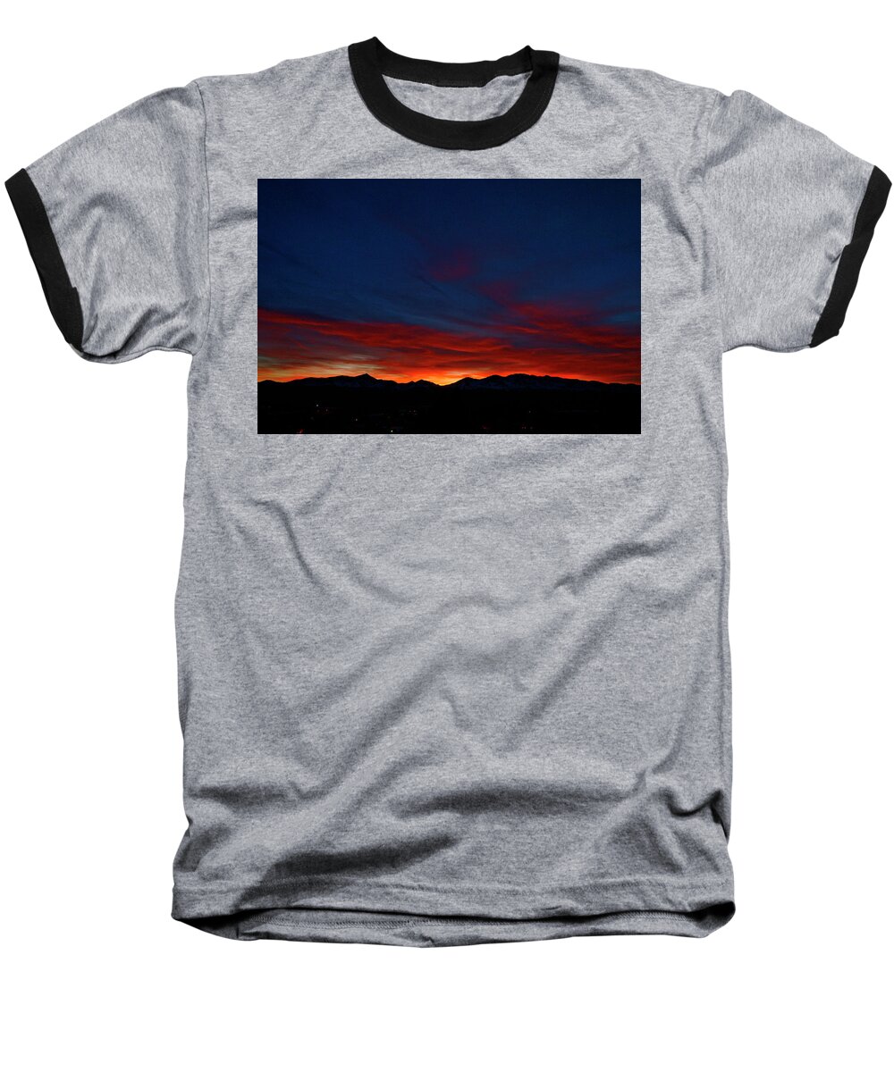 Landscapes Baseball T-Shirt featuring the photograph Winter Sunset by Jeremy Rhoades