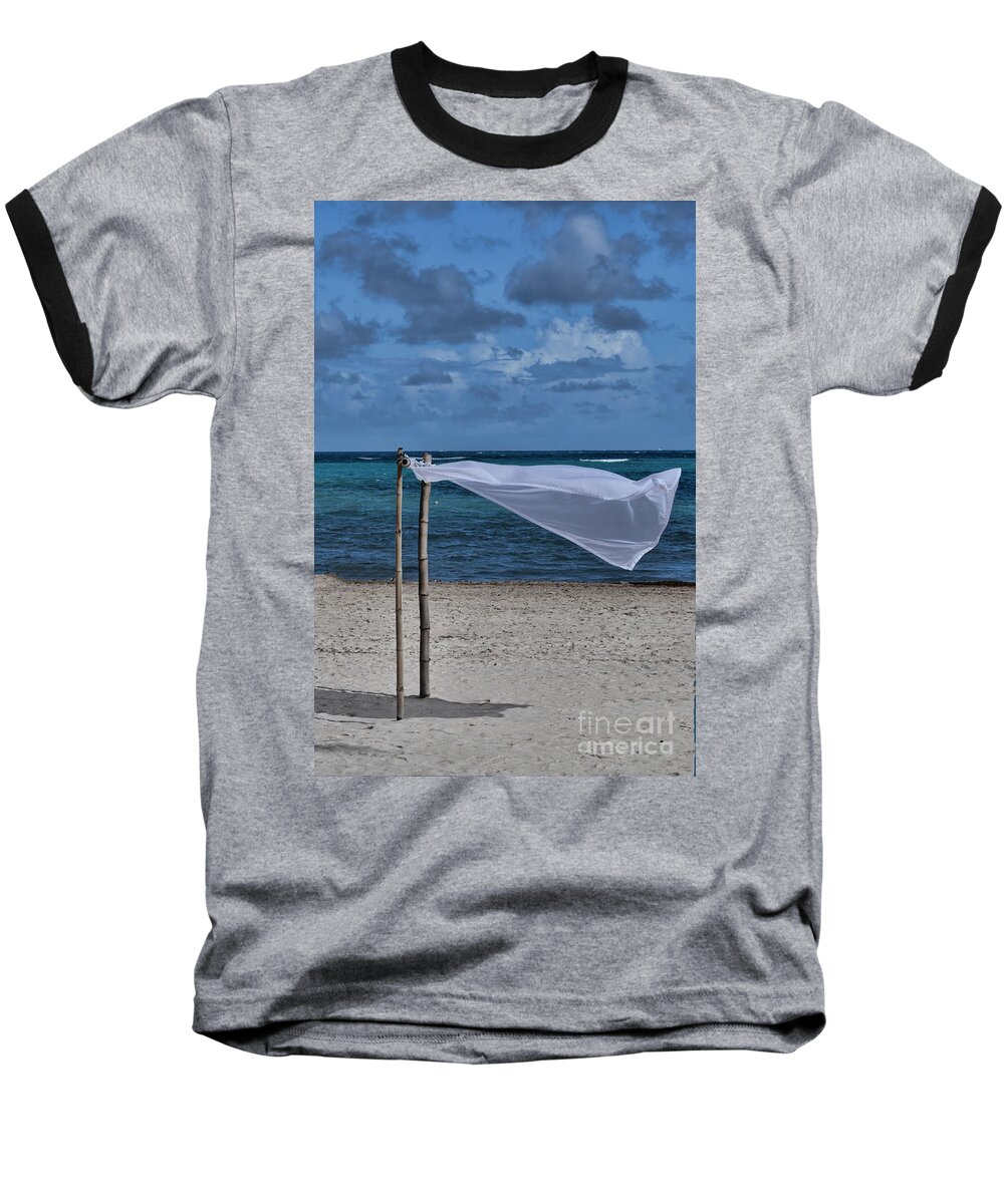 Cotton Baseball T-Shirt featuring the photograph With The Wind by Judy Wolinsky