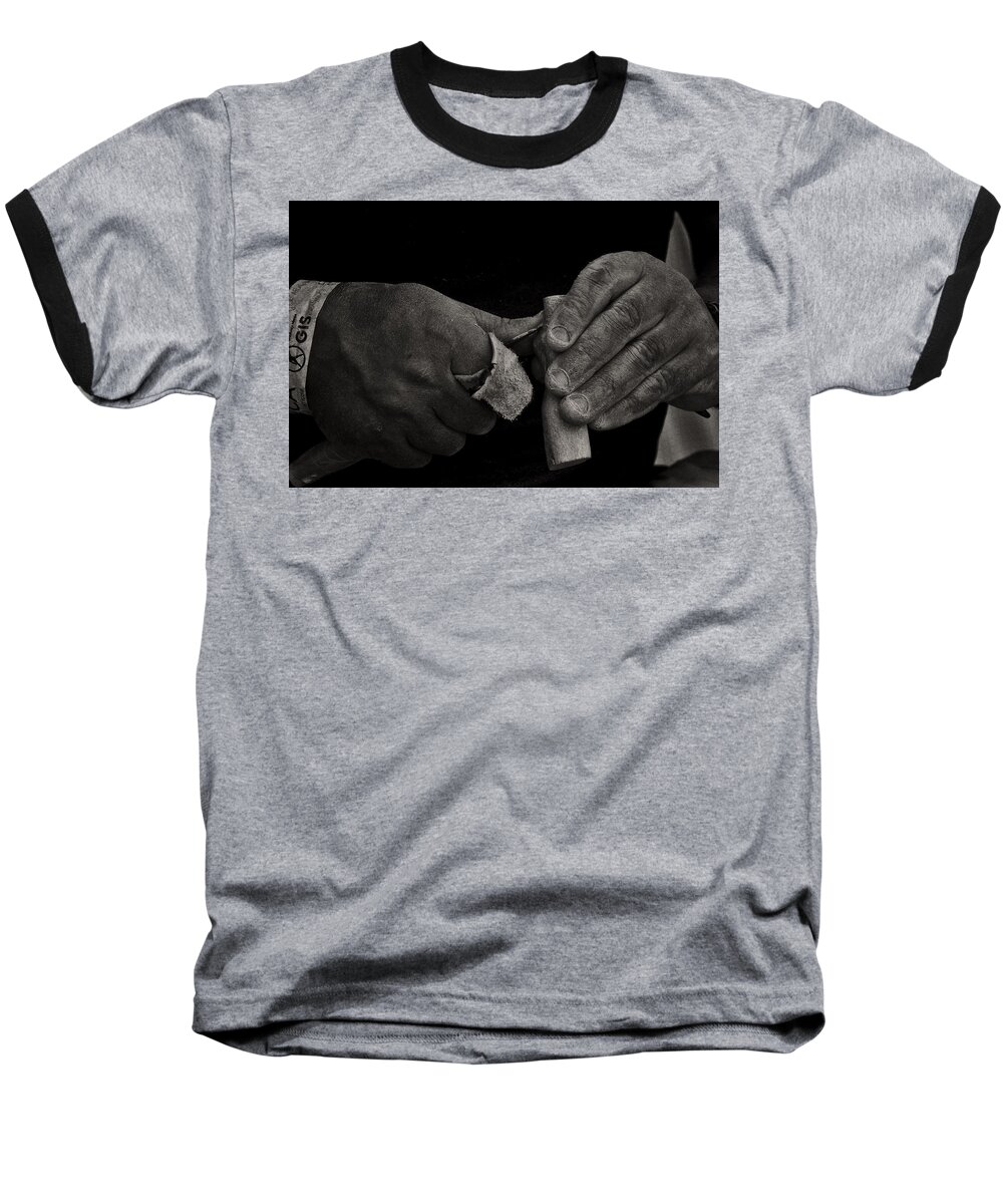 Human Baseball T-Shirt featuring the photograph Working hands by Paulo Goncalves