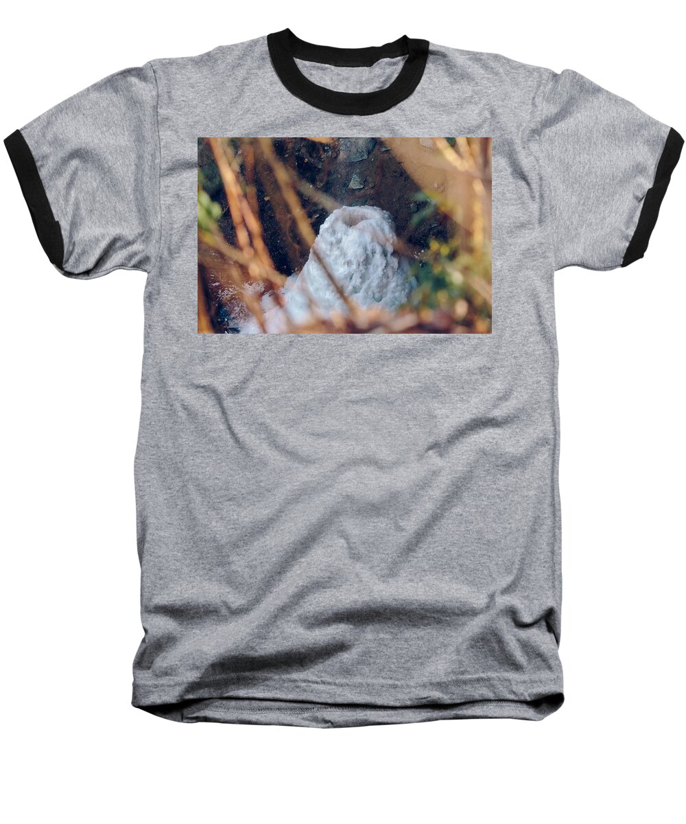 1st Baseball T-Shirt featuring the photograph Yahoo Falls Frozen 2 by Amber Flowers