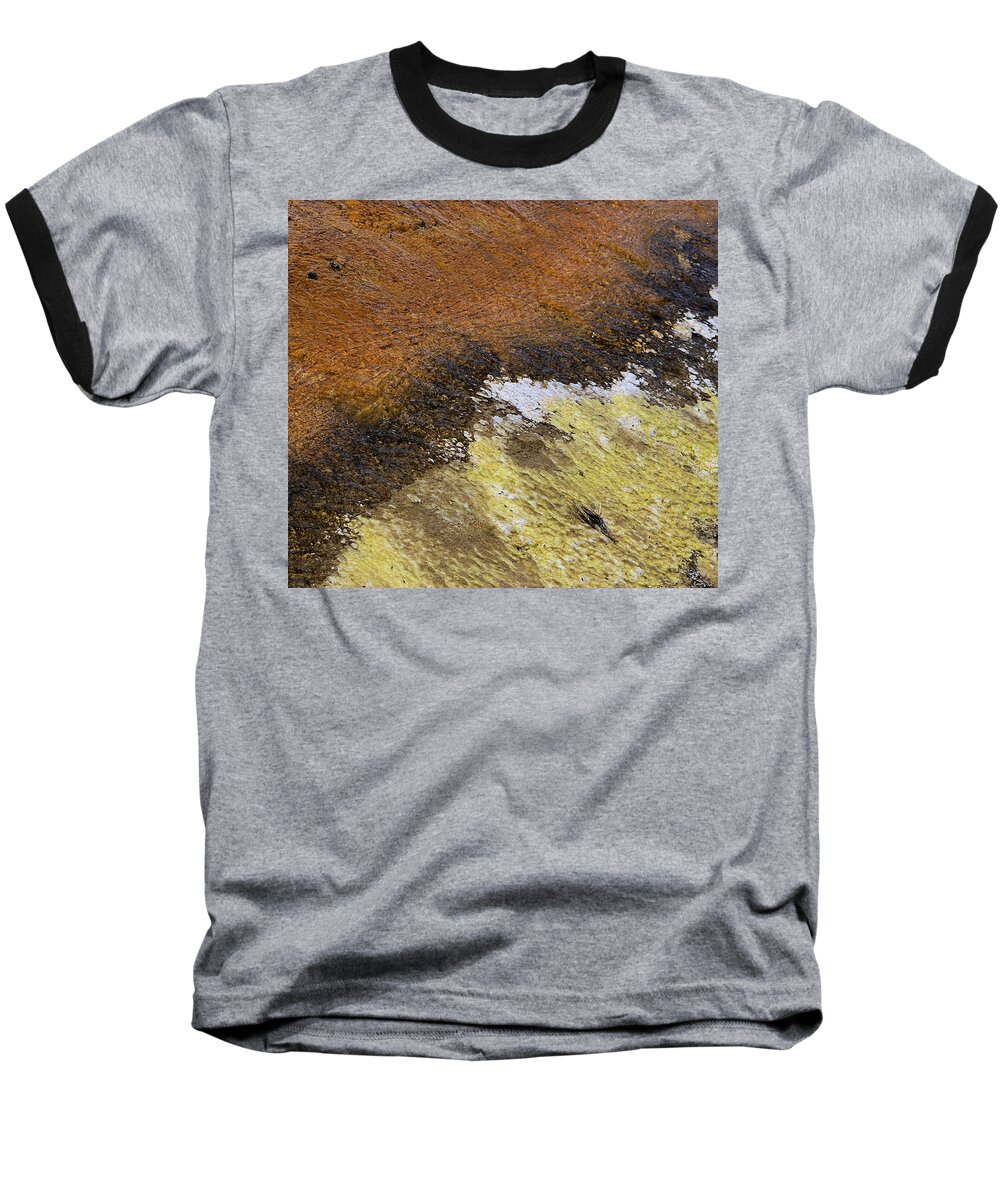Water Baseball T-Shirt featuring the photograph Yellow and Orange Converging by Nadalyn Larsen