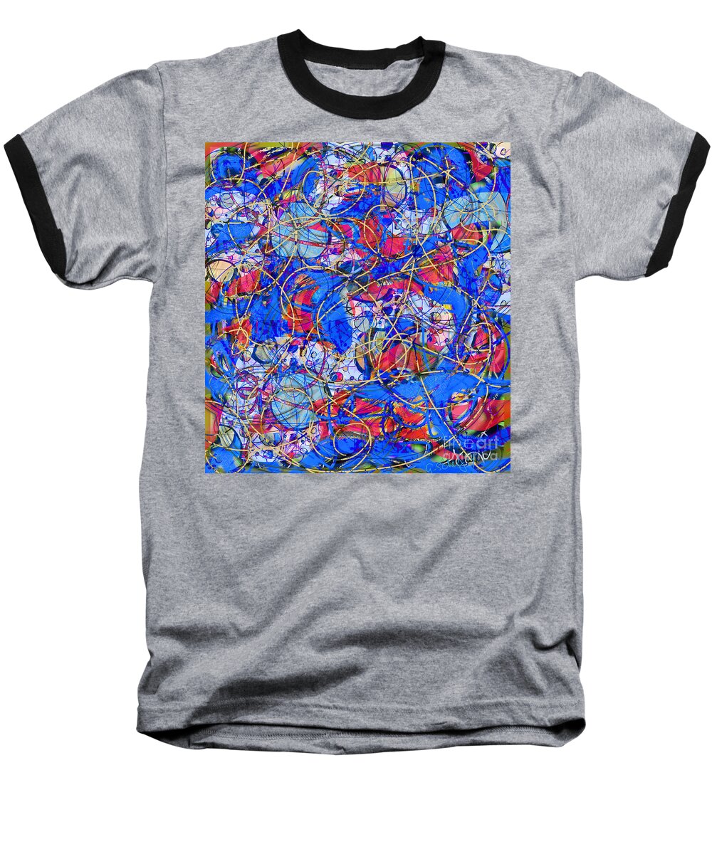 Abstract Baseball T-Shirt featuring the digital art Yellow Brick Road by Gabrielle Schertz