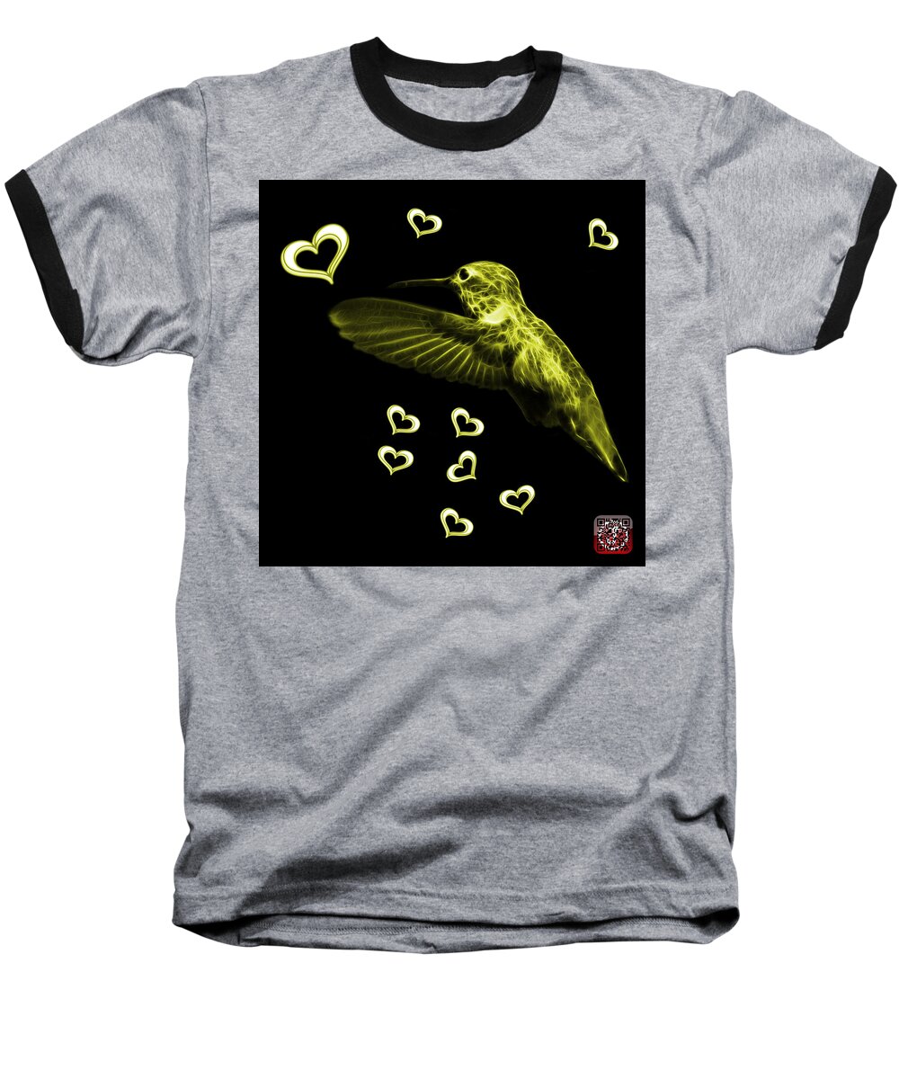 Hummingbird Baseball T-Shirt featuring the digital art Yellow Hummingbird - 2055 F M by James Ahn